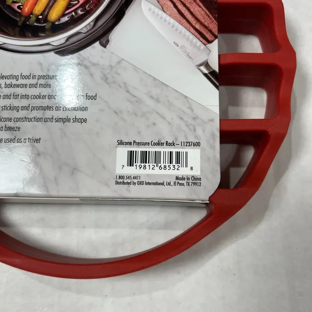 OXO Good Grips Silicone Pressure Cooker Rack Red Roasting Trivet NEW